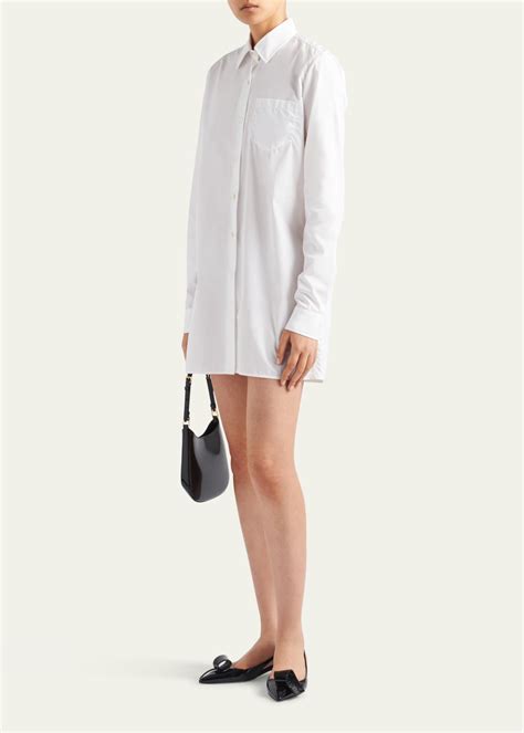 Prada Poplin Button Down Mini Dress 